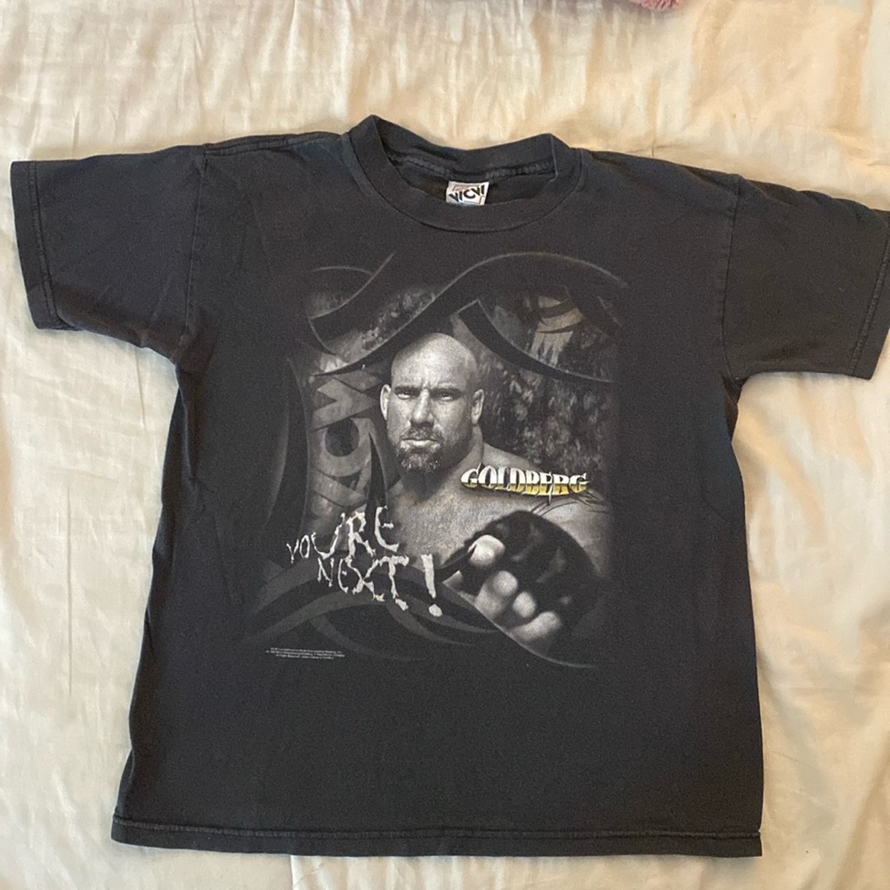 VINTAGE Goldberg 1998 World Champion Wrestling Tee Size Youth Large